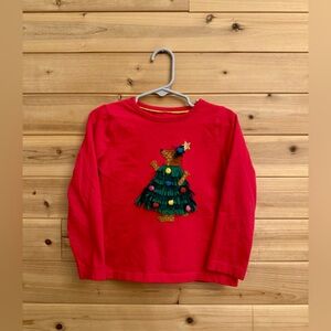 Mini Boden 3/4 Dog Christmas Tree Appliqué Long Sleeve Graphic Tee